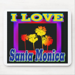I LOVE Santa Monica Palm Trees in the Box Mouthpad Mouse Pad