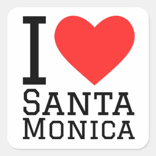 I love Santa monica Square Sticker