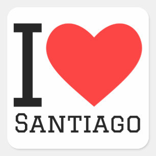 I love santiago  square sticker