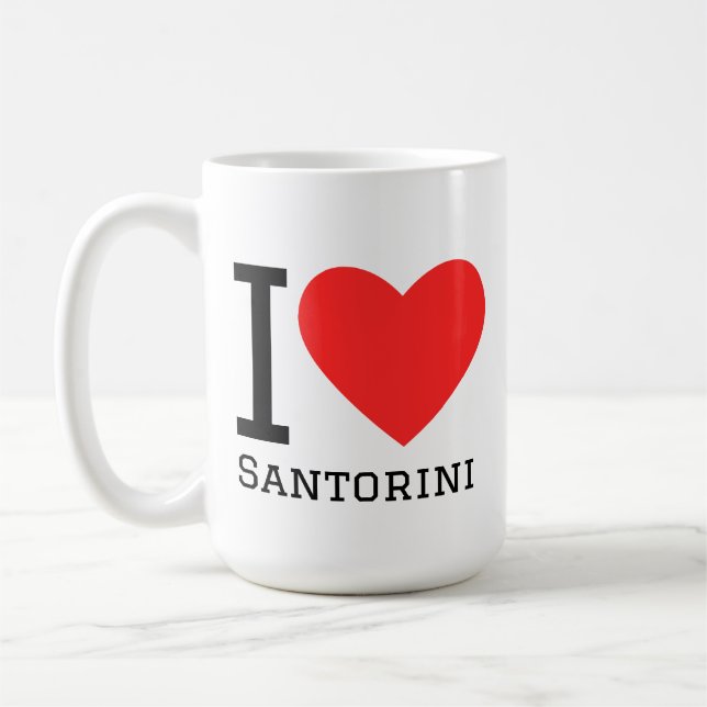 I love santorini  coffee mug (Left)