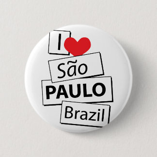 I Love Sao Paulo Brazil 6 Cm Round Badge