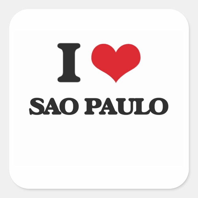 I love Sao Paulo Square Sticker (Front)