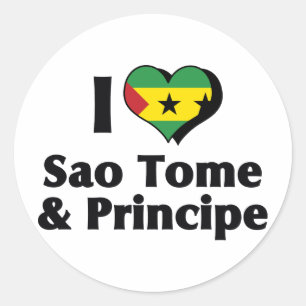 I Love Sao Tome And Principe Flag Classic Round Sticker