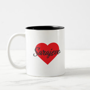 I Love Sarajevo - Bosnia and Herzegovina Two-Tone Coffee Mug