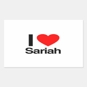 i love sariah rectangular sticker
