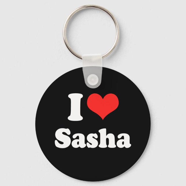 I LOVE SASHA.png Key Ring (Front)