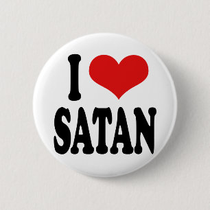 I Love Satan 6 Cm Round Badge