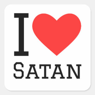 I love satan square sticker