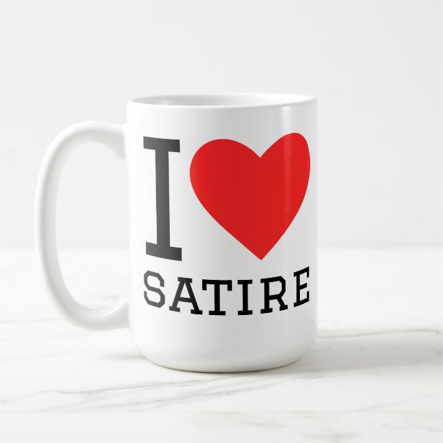 I love satire  coffee mug (Left)