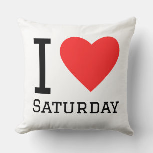 I love saturday square sticker cushion