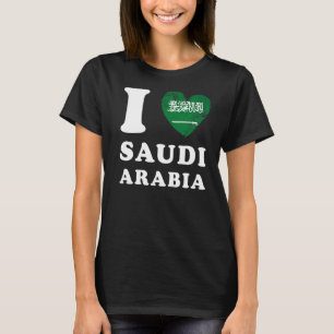 I Love Saudi Arabia Heart Flag Saudi Arabia T-Shirt