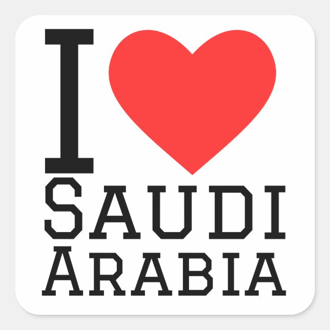 I love Saudi Arabia  Square Sticker (Front)