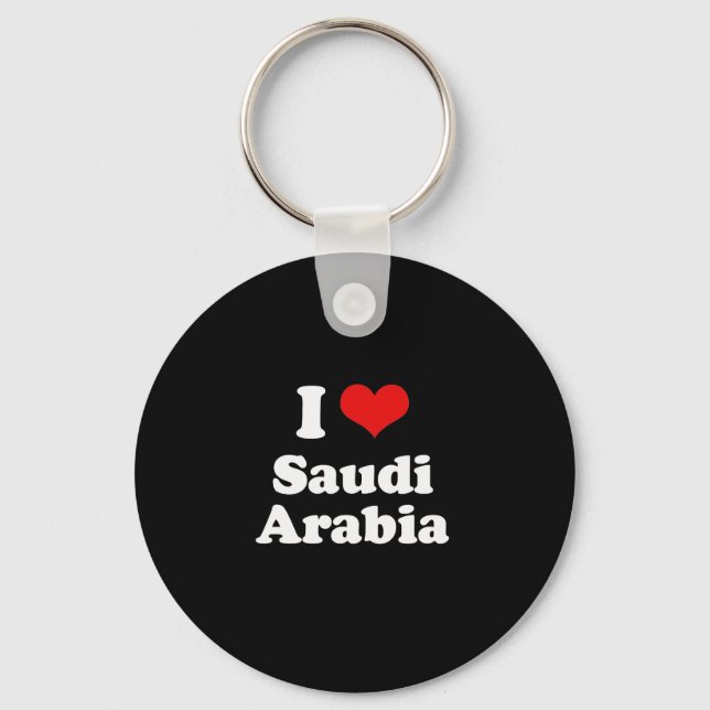 I Love Saudi Arabia Tshirt Key Ring (Front)
