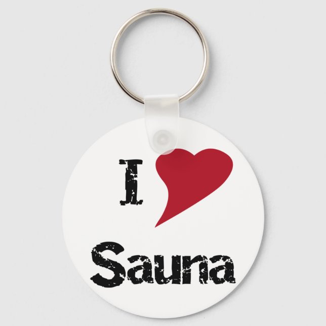 I Love Sauna Key Ring (Front)