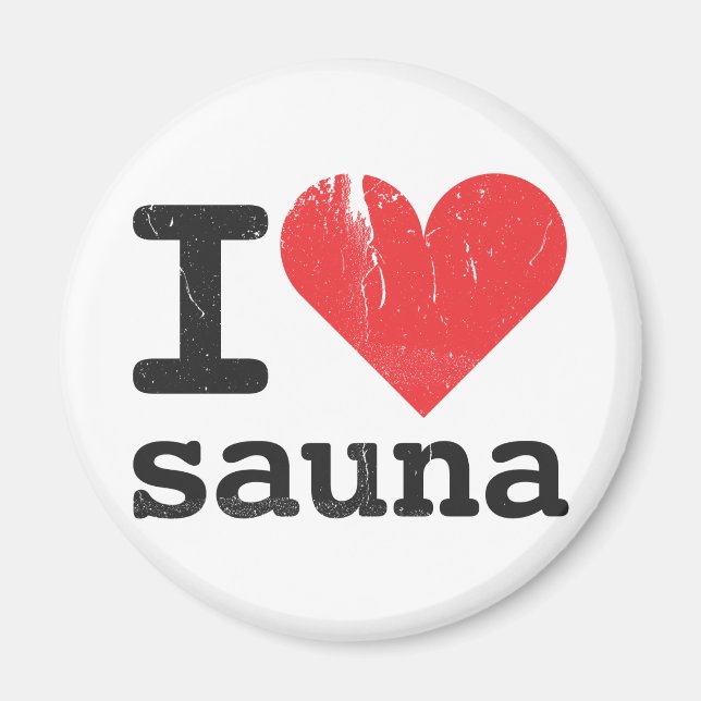 I Love Sauna Magnet (Front)