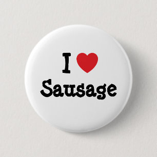 I love Sausage heart T-Shirt 6 Cm Round Badge