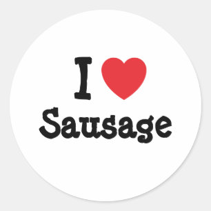 I love Sausage heart T-Shirt Classic Round Sticker
