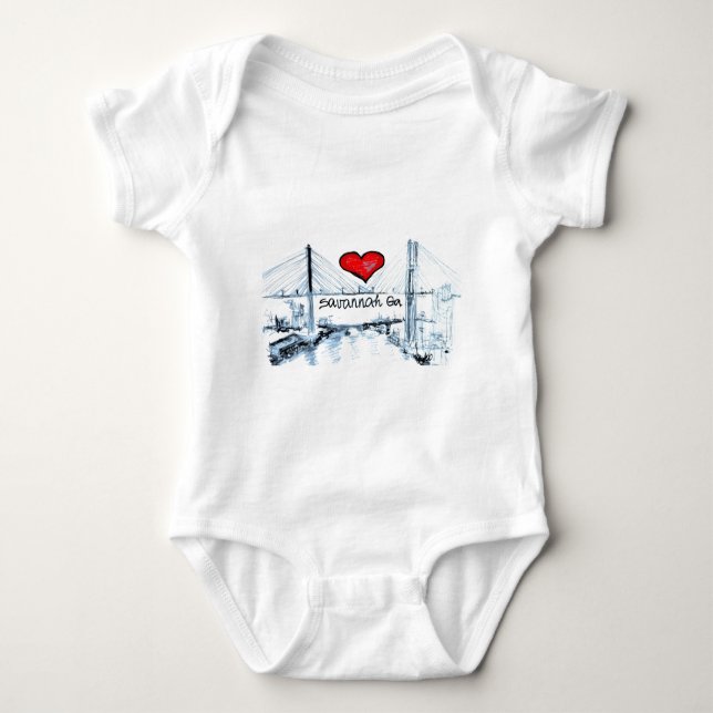 I love Savannah Ga Baby Bodysuit (Front)