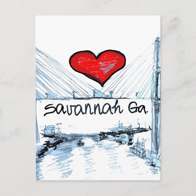 I love Savannah Ga Postcard (Front)