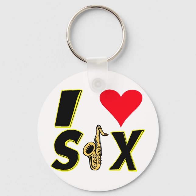 I Love Sax Key Ring (Front)