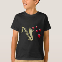 I Love Saxaphone Hearts