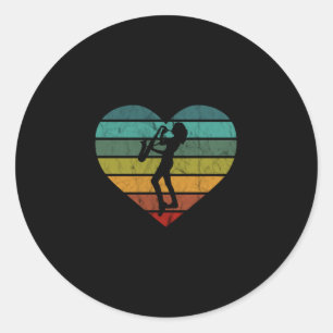 I Love Saxophone And Saxophonist Classic Round Sticker