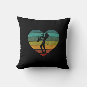I Love Saxophone And Saxophonist Cushion