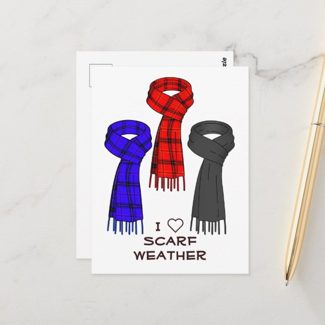 I Love Scarves! Postcard (Front/Back In Situ)
