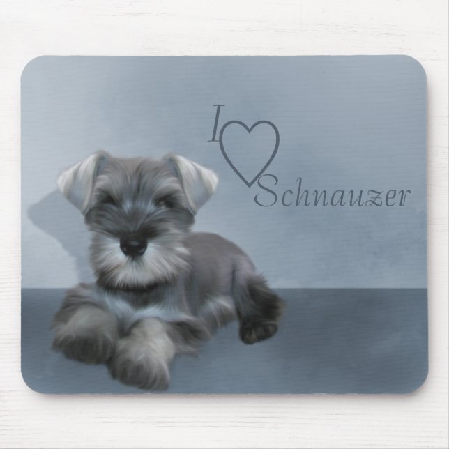 I love Schnauzer Mousepad (Front)