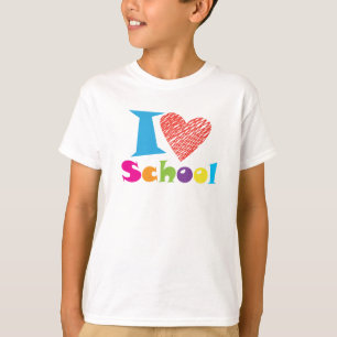 I Love School. Back to School. Cartoon T-Shirt