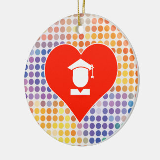 I Love School Ceramic Ornament