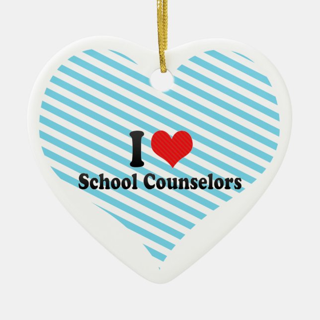 I Love School Counsellors Ceramic Tree Decoration (Front)