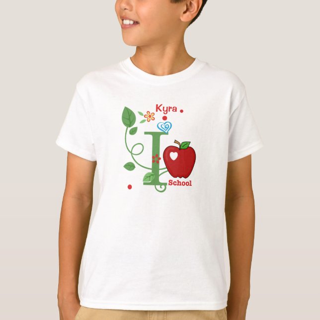 I Love School Kid's T-Shirt (Front)