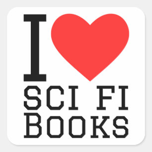 I love sci fi books square sticker