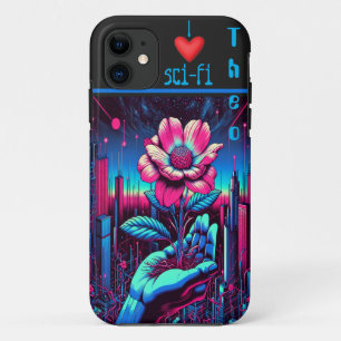 "I Love Sci-Fi" Future Flower Customisable  iPhone 11 Case