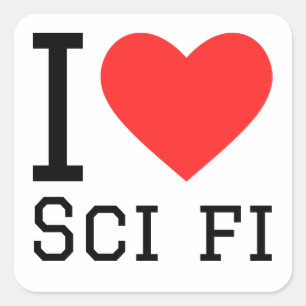 I love sci fi  square sticker