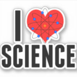 I Love Science<br><div class="desc">An awesome science sticker set for a scientist or science teacher that loves teaching about science and doing experiments. I Love Science design with a cool atom model wrapped around a heart.</div>