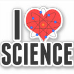 I Love Science<br><div class="desc">An awesome science sticker set for a scientist or science teacher that loves teaching about science and doing experiments. I Love Science design with a cool atom model wrapped around a heart.</div>