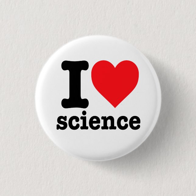 "I love science" 3 Cm Round Badge (Front)