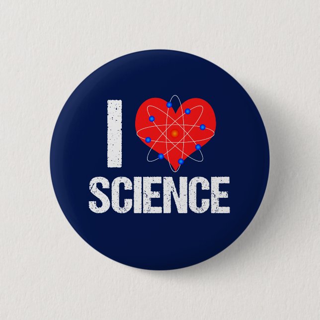 I Love Science 6 Cm Round Badge (Front)