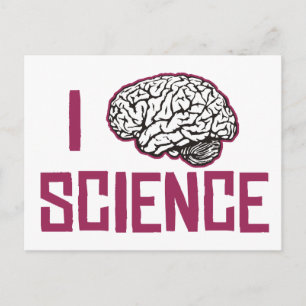 I Love Science (brain) Postcard