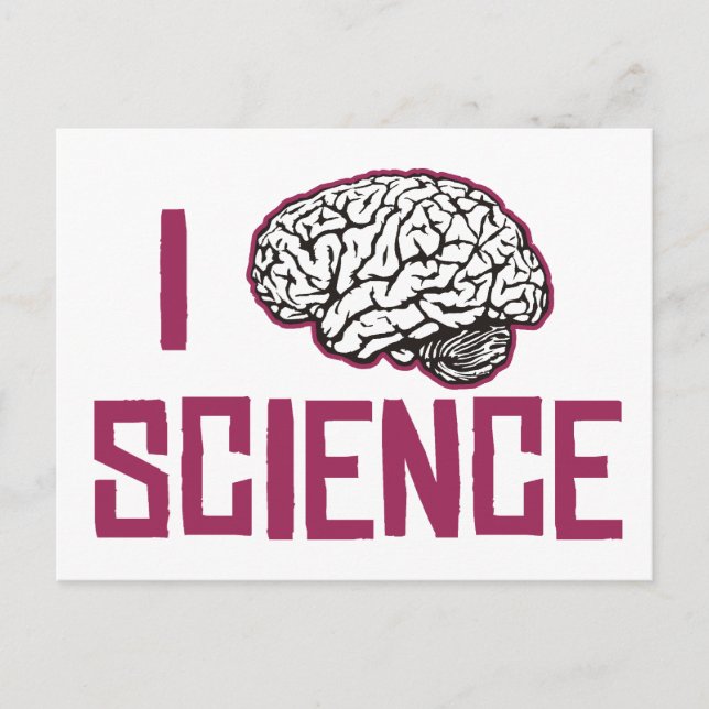 I Love Science (brain) Postcard (Front)