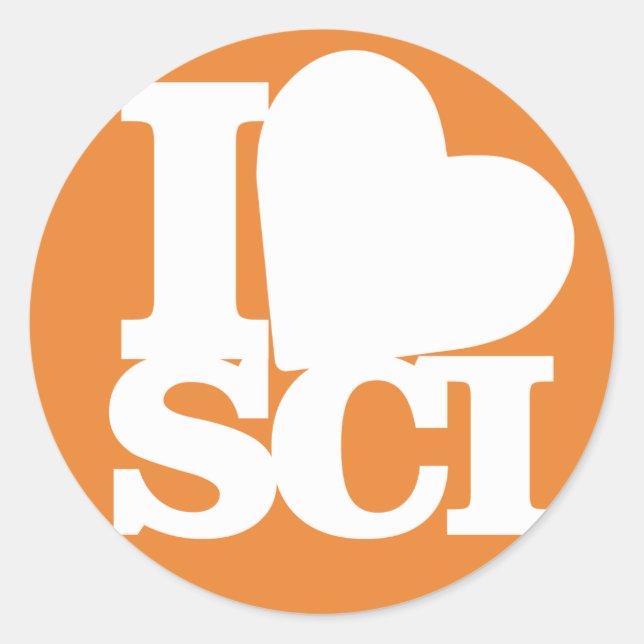I love Science circle stickers (Front)
