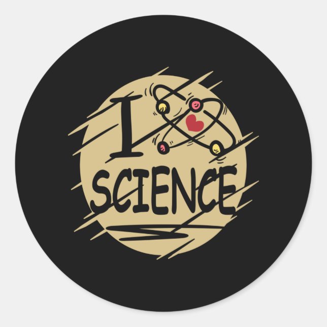 I love Science Classic Round Sticker (Front)