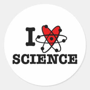 I Love Science Classic Round Sticker