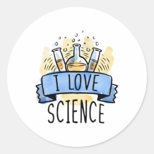 I Love Science Classic Round Sticker