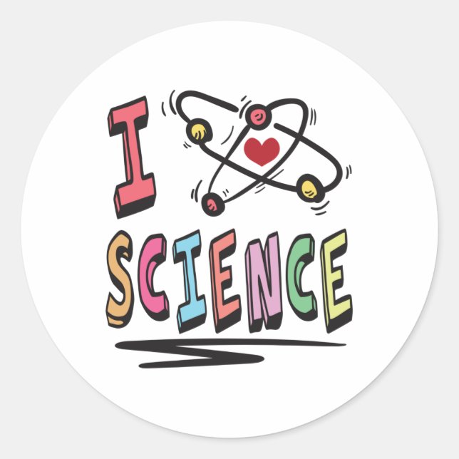 I love Science Classic Round Sticker (Front)