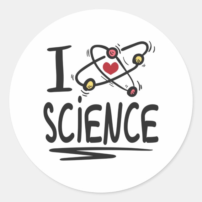 I love Science Classic Round Sticker (Front)
