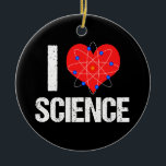 I Love Science Cool Atom Model Scientist Ceramic Ornament<br><div class="desc">I Love Science Christmas ornament. A heart with an atom model wrapped around it makes a great gift for a scientist. Science is so cool.</div>