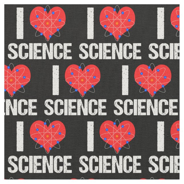 I Love Science Fabric (Close Up)